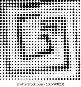 Grunge halftone black and white dots texture background. Spotted vector Abstract Texture
