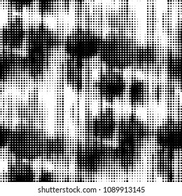 Grunge halftone black and white dots texture background. Spotted vector Abstract Texture
