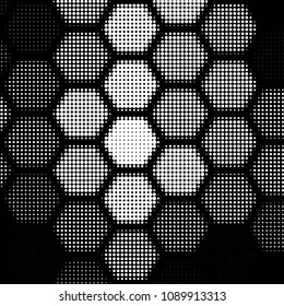 Grunge halftone black and white dots texture background. Spotted vector Abstract Texture
