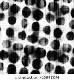 Grunge halftone black and white dots texture background. Spotted vector Abstract Texture
