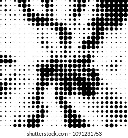 Grunge halftone black and white dots texture background. Spotted vector Abstract Texture
