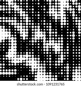 Grunge halftone black and white dots texture background. Spotted vector Abstract Texture
