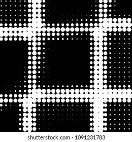 Grunge halftone black and white dots texture background. Spotted vector Abstract Texture
