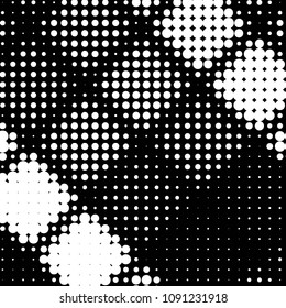 Grunge halftone black and white dots texture background. Spotted vector Abstract Texture
