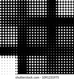 Grunge halftone black and white dots texture background. Spotted vector Abstract Texture
