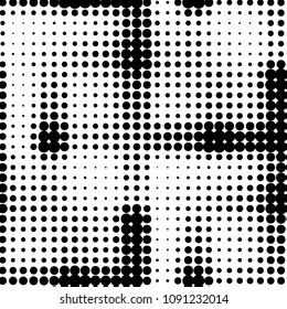 Grunge halftone black and white dots texture background. Spotted vector Abstract Texture
