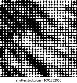 Grunge halftone black and white dots texture background. Spotted vector Abstract Texture
