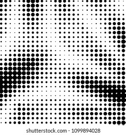 Grunge halftone black and white dots texture background. Spotted vector Abstract Texture
