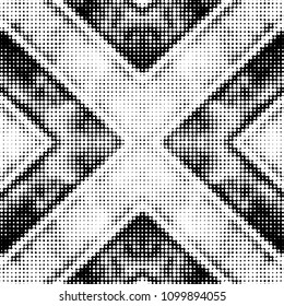 Grunge halftone black and white dots texture background. Spotted vector Abstract Texture
