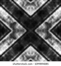 Grunge halftone black and white dots texture background. Spotted vector Abstract Texture
