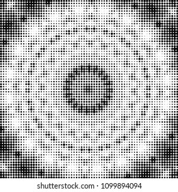 Grunge halftone black and white dots texture background. Spotted vector Abstract Texture
