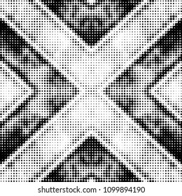 Grunge halftone black and white dots texture background. Spotted vector Abstract Texture

