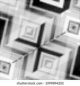 Grunge halftone black and white dots texture background. Spotted vector Abstract Texture
