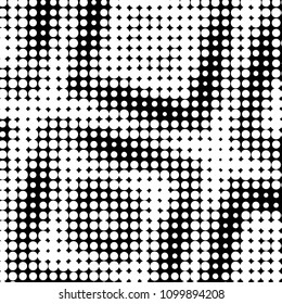 Grunge halftone black and white dots texture background. Spotted vector Abstract Texture
