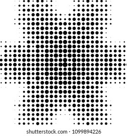 Grunge halftone black and white dots texture background. Spotted vector Abstract Texture
