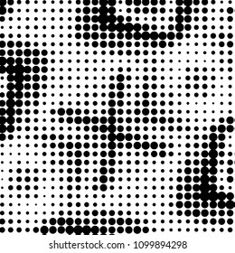 Grunge halftone black and white dots texture background. Spotted vector Abstract Texture
