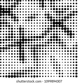 Grunge halftone black and white dots texture background. Spotted vector Abstract Texture
