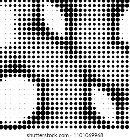 Grunge halftone black and white dots texture background. Spotted vector Abstract Texture
