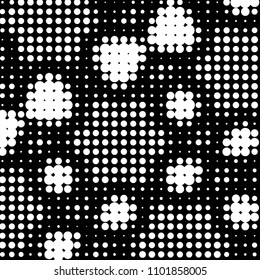 Grunge halftone black and white dots texture background. Spotted vector Abstract Texture
