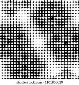 Grunge halftone black and white dots texture background. Spotted vector Abstract Texture
