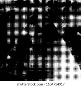 Grunge halftone black and white dots texture background. Spotted vector Abstract Texture

