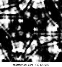 Grunge halftone black and white dots texture background. Spotted vector Abstract Texture

