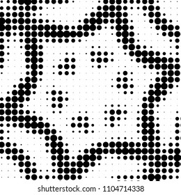 Grunge halftone black and white dots texture background. Spotted vector Abstract Texture
