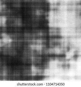 Grunge halftone black and white dots texture background. Spotted vector Abstract Texture
