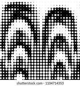 Grunge halftone black and white dots texture background. Spotted vector Abstract Texture
