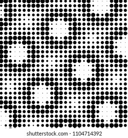 Grunge halftone black and white dots texture background. Spotted vector Abstract Texture
