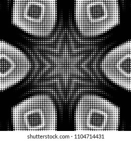 Grunge halftone black and white dots texture background. Spotted vector Abstract Texture
