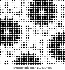 Grunge halftone black and white dots texture background. Spotted vector Abstract Texture
