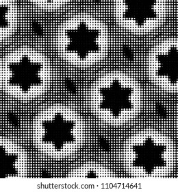 Grunge halftone black and white dots texture background. Spotted vector Abstract Texture
