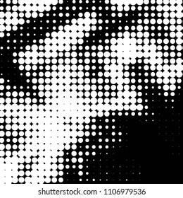Grunge halftone black and white dots texture background. Spotted vector Abstract Texture
