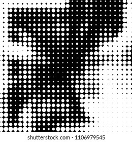 Grunge halftone black and white dots texture background. Spotted vector Abstract Texture
