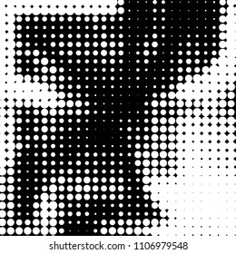Grunge halftone black and white dots texture background. Spotted vector Abstract Texture
