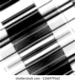 Grunge halftone black and white dots texture background. Spotted vector Abstract Texture
