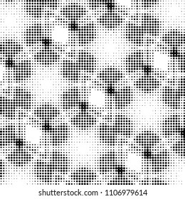 Grunge halftone black and white dots texture background. Spotted vector Abstract Texture
