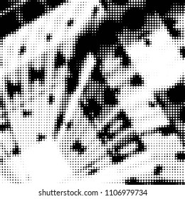 Grunge halftone black and white dots texture background. Spotted vector Abstract Texture
