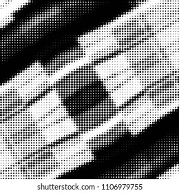 Grunge halftone black and white dots texture background. Spotted vector Abstract Texture
