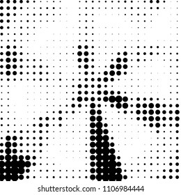 Grunge halftone black and white dots texture background. Spotted vector Abstract Texture
