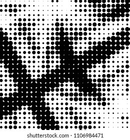 Grunge halftone black and white dots texture background. Spotted vector Abstract Texture
