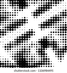 Grunge halftone black and white dots texture background. Spotted vector Abstract Texture
