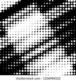 Grunge halftone black and white dots texture background. Spotted vector Abstract Texture
