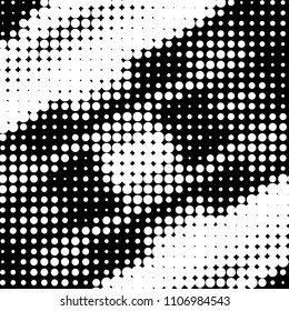 Grunge halftone black and white dots texture background. Spotted vector Abstract Texture

