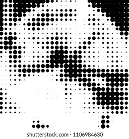 Grunge halftone black and white dots texture background. Spotted vector Abstract Texture

