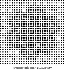 Grunge halftone black and white dots texture background. Spotted vector Abstract Texture
