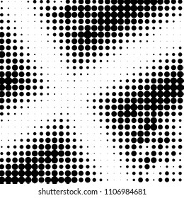Grunge halftone black and white dots texture background. Spotted vector Abstract Texture
