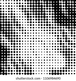 Grunge halftone black and white dots texture background. Spotted vector Abstract Texture
