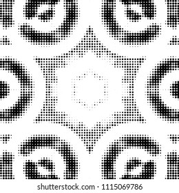 Grunge halftone black and white dots texture background. Spotted vector Abstract Texture
